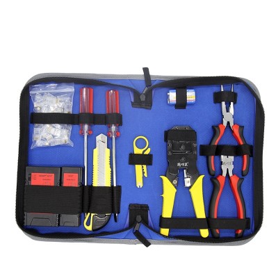 Multifunctional Network Cable Toolkit Bag Wire Crimping Stripping Tool Tester Screwdriver Set NF-1304